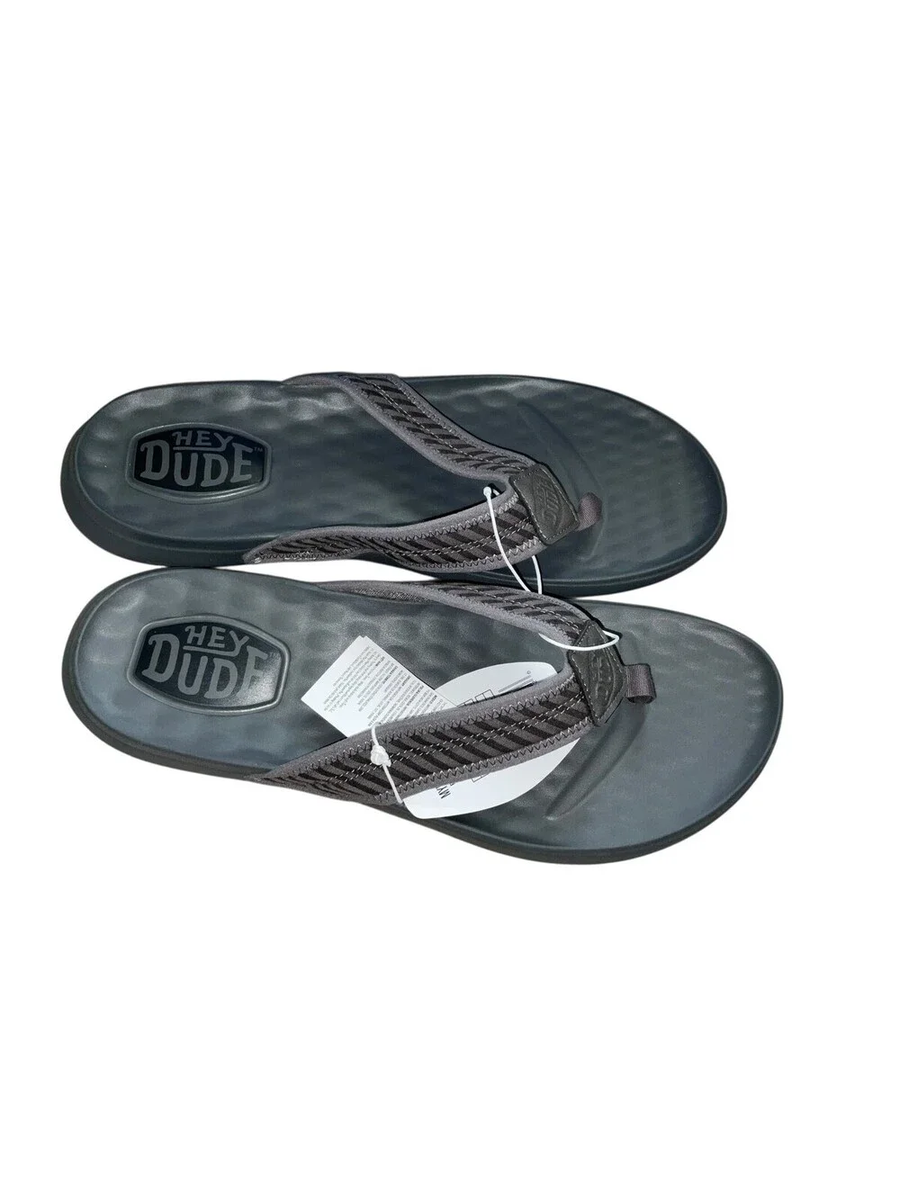 Hey Dude Mens Myers Flip Classic Black/Granite Grey sz 14 NWT
